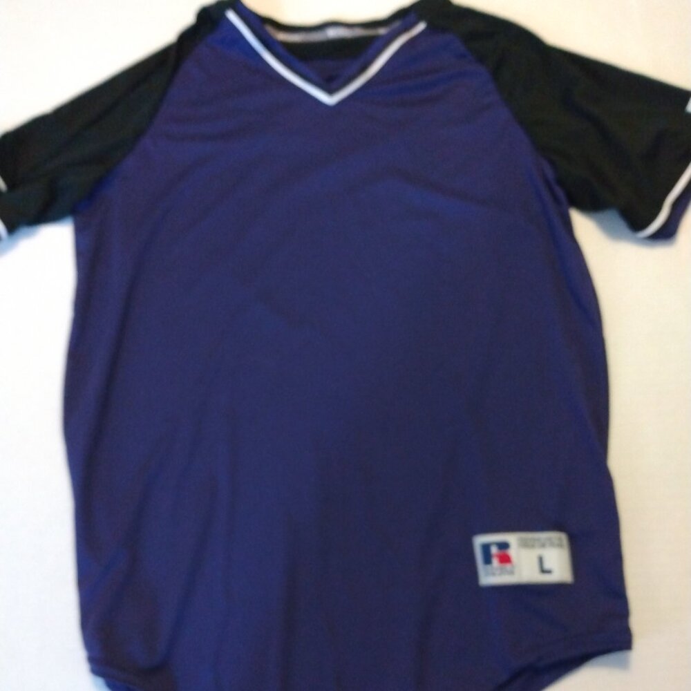 Youth Classic v neck jersey, size L, Purple With Black and White Trim